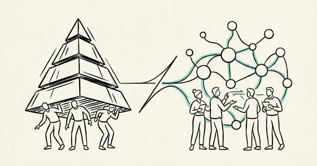 Sistema piramidale e network marketing - Illustrazione