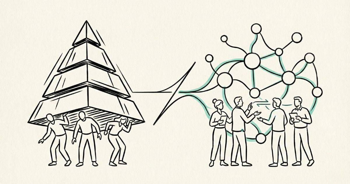 Sistema piramidale e network marketing - Illustrazione