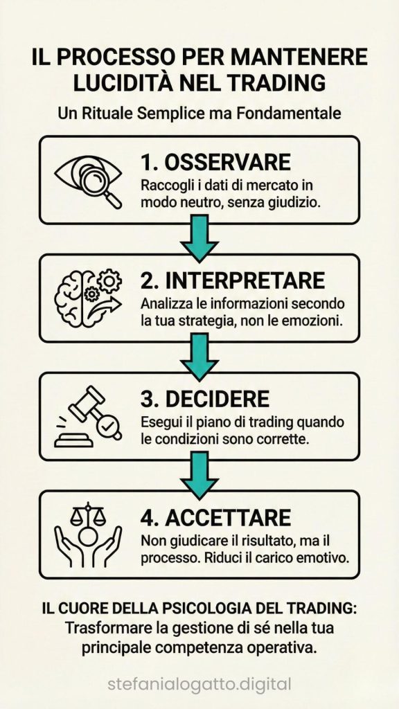 Disciplina nel trading; infografica del processo