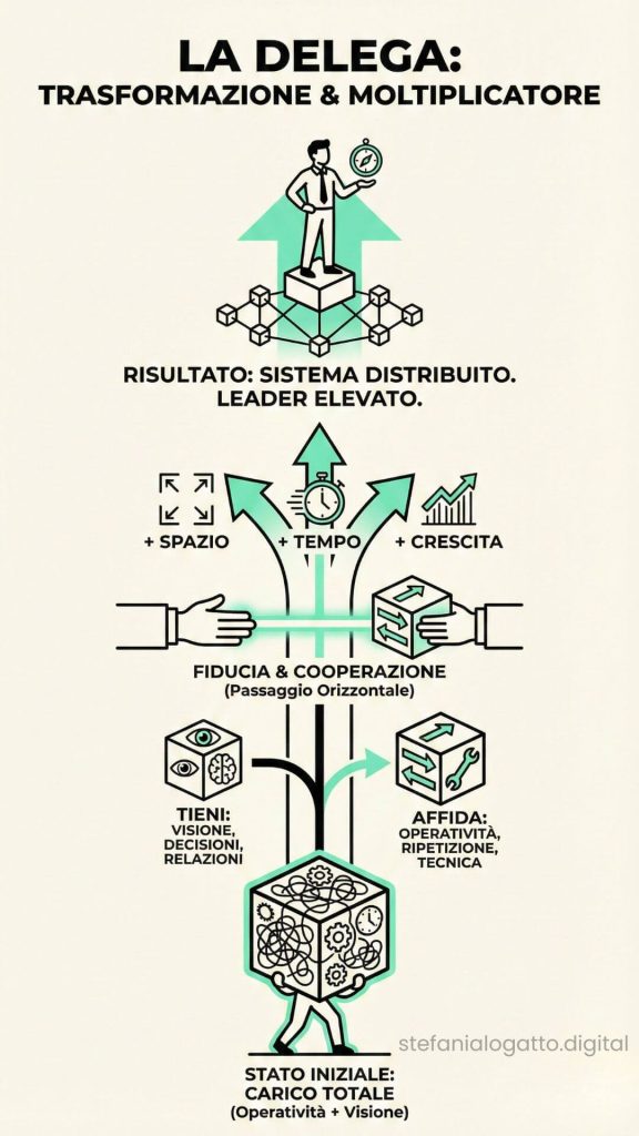 Come delegare e liberare tempo - Infografica