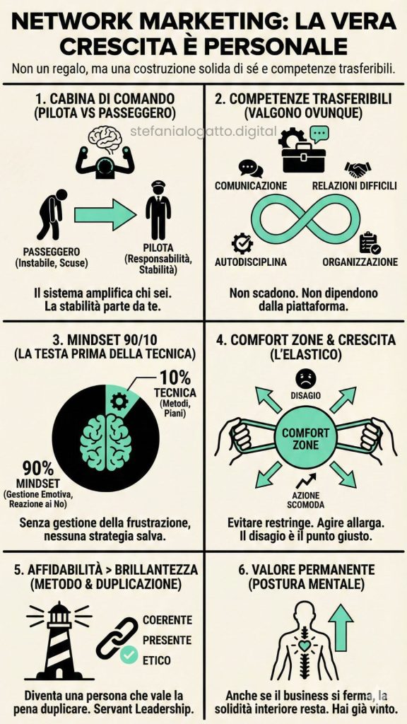 Network marketing e crescita personale - Infografica